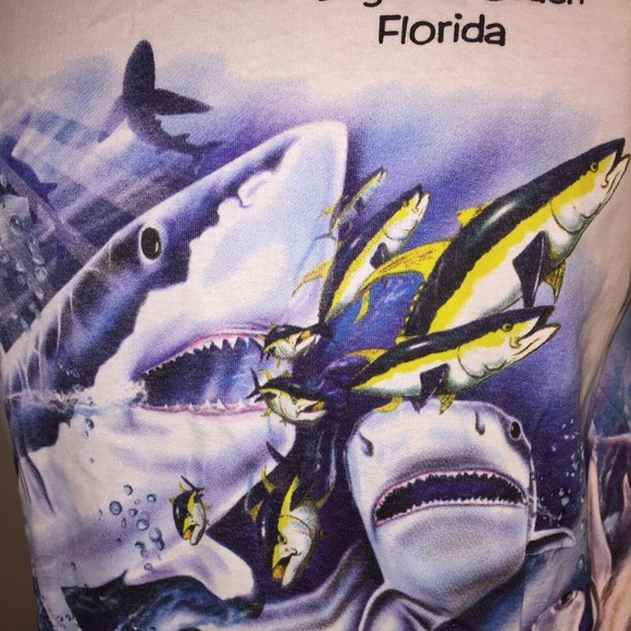 Daytona Beach Shark T-Shirt L Florida Graphic Tee - Picture 4 of 6